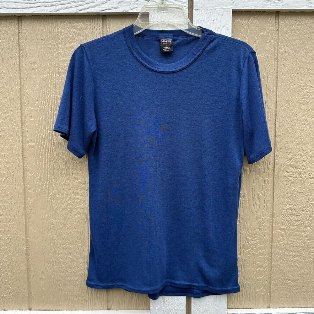Patagonia Capilene Base Layer Tee T-Shirt Top Size Small USA Blue
